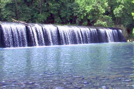 State owned concrete dam that spans the Patapsco River from Howard to Baltiomre County Maryland